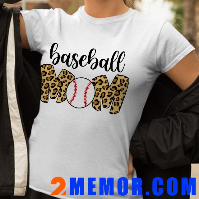 Baseball Mom Leopard Funny Softball Mom Shirt